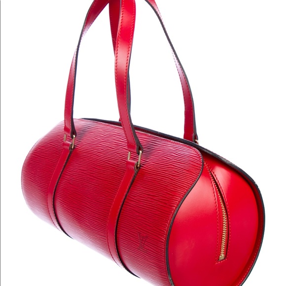 Louis Vuitton  Red Epi Souflott bag with pouch! - Picture 5 of 17